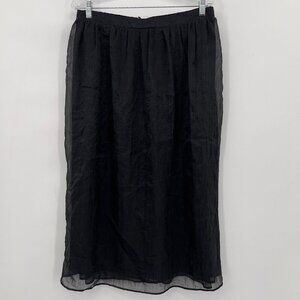Zara Black Sheer Overlay Cocktail Midi Skirt – Size XL
